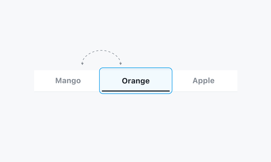 tabs behavior focus
