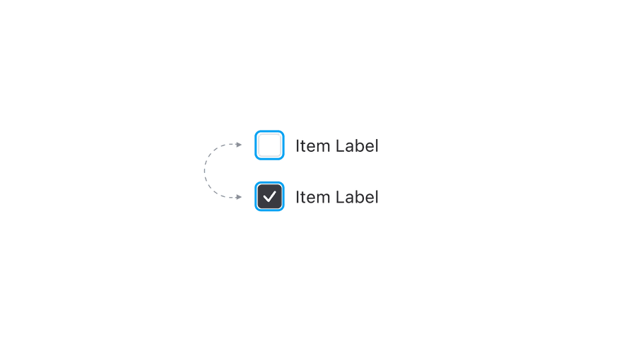 checkbox behavior focus
